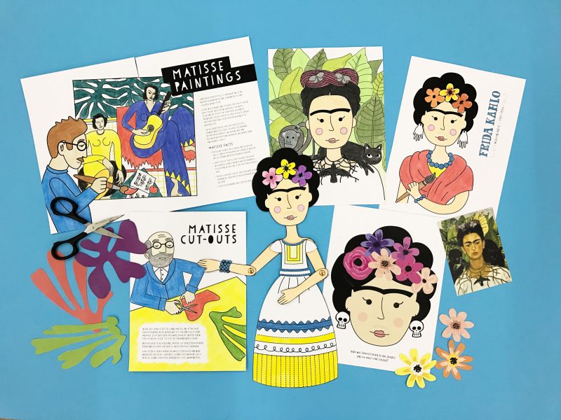 Lotta DIY Mag Frida Matisse art history activities colouring