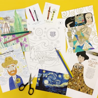 Lotta DIY Mag Van Gogh Klimt art history activities colouring