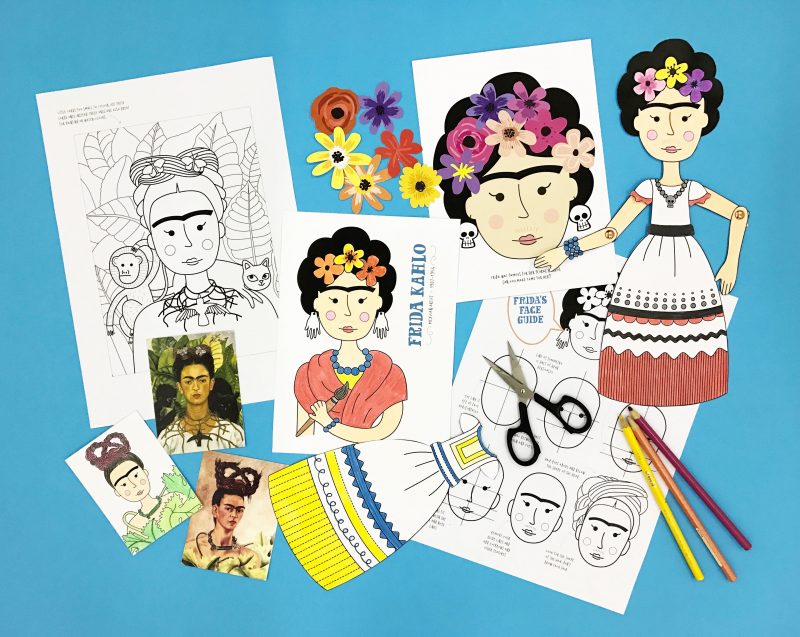 Lotta DIY Mag Frida Kahlo art history activities colouring