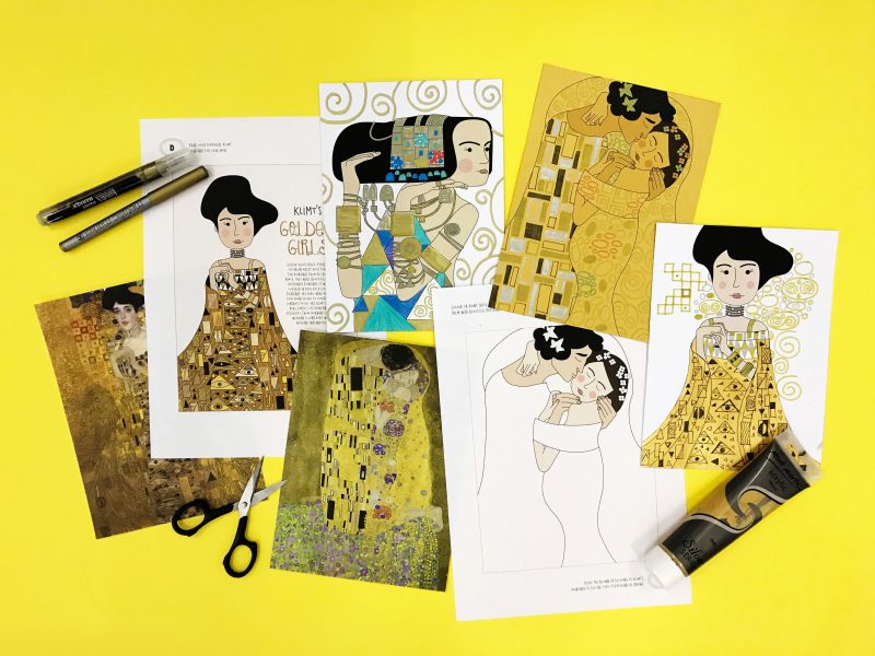 Lotta DIY Mag Klimt art history activities colouring