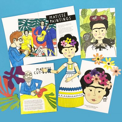 Lotta DIY Mag Matisse Frida art history activities colouring