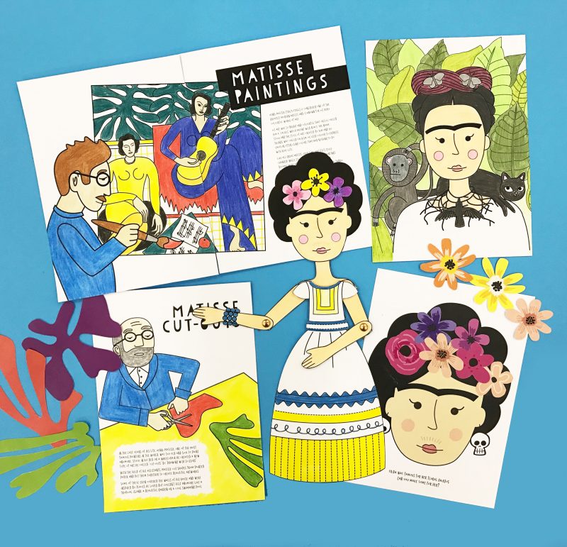 Lotta DIY Mag Matisse Frida art history activities colouring