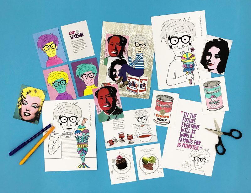 Lotta DIY Mag Warhol art history activities colouring