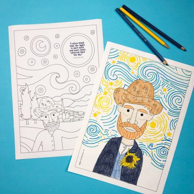 Lotta Van Gogh colouring pages | Art history for kids