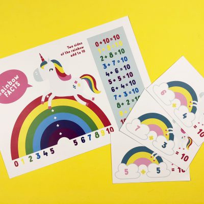 Rainbow facts poster and flash cards