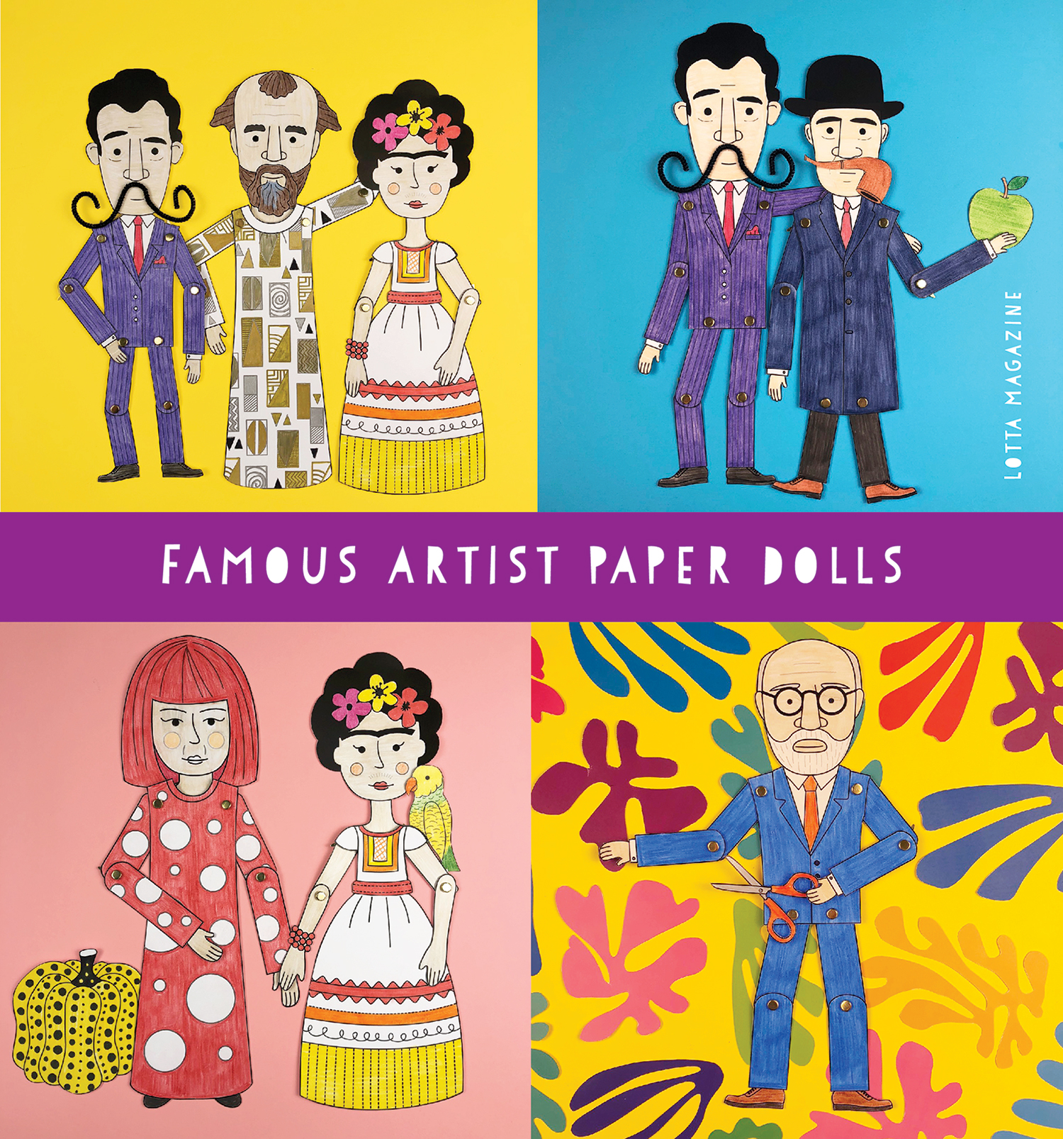 Lotta famous artist paper dolls