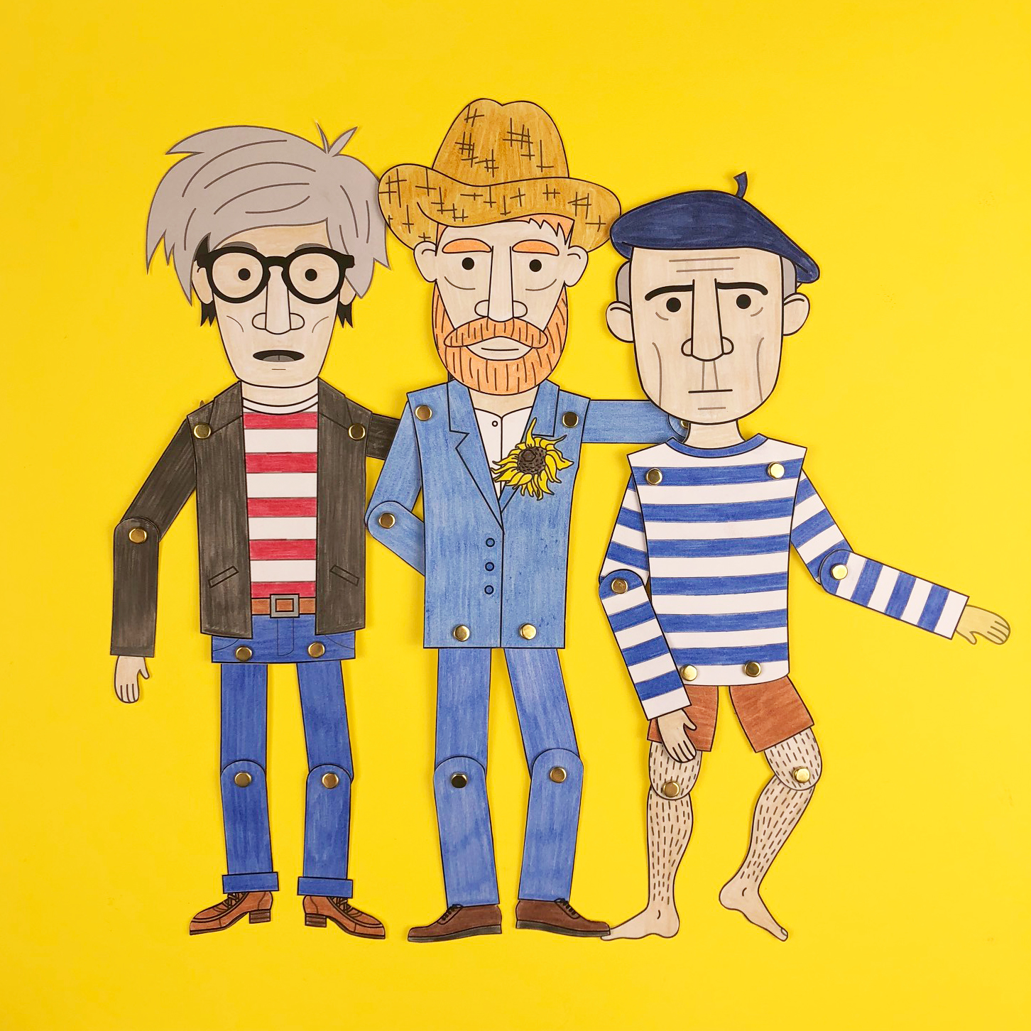 Famous artist paper dolls (9 artists)