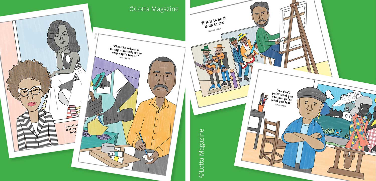 Famous black artist coloring pages — Black History Month 