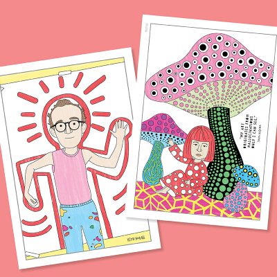 Keith Haring and Yayoi coloring pages