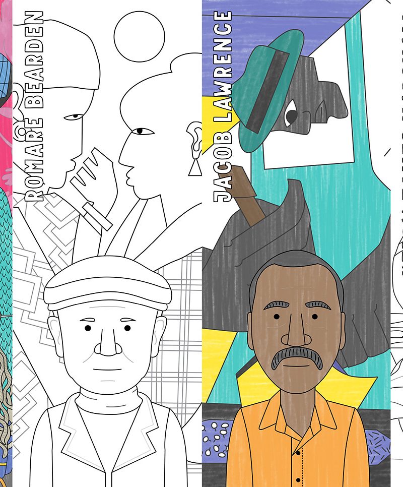 Colouring posters of famous black artists and their artwork