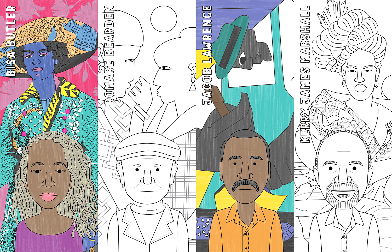 Colouring posters of famous black artists and their artwork