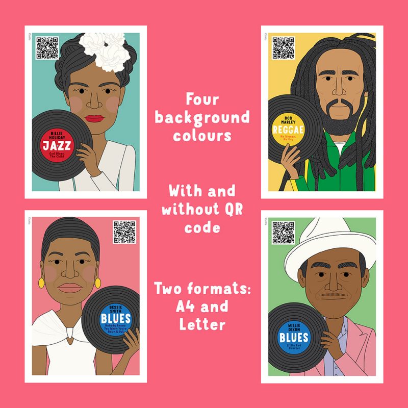 Famous musicians songwriters posters for music classroom decor