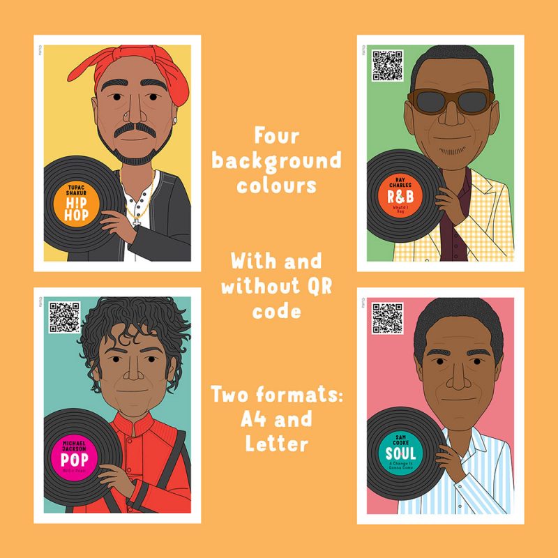 Famous musicians songwriters posters for music classroom decor