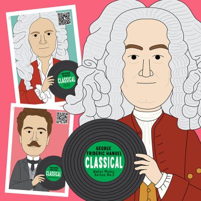 Famous classical composers posters for music classroom decor.