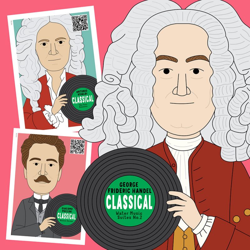 Famous classical composers posters for music classroom decor.