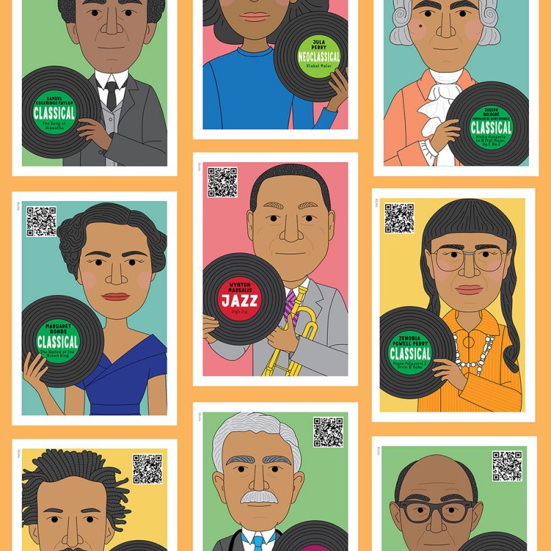Famous classical composers posters for music classroom decor. Black composers