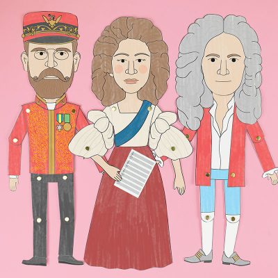 Classical composer paper dolls for music teachers.