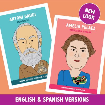 Famous artist classroom posters in bright colours. Hispanic heritage month