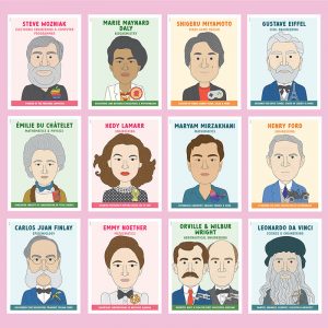Famous scientist classroom posters in pastel colours designed for neurodiversity