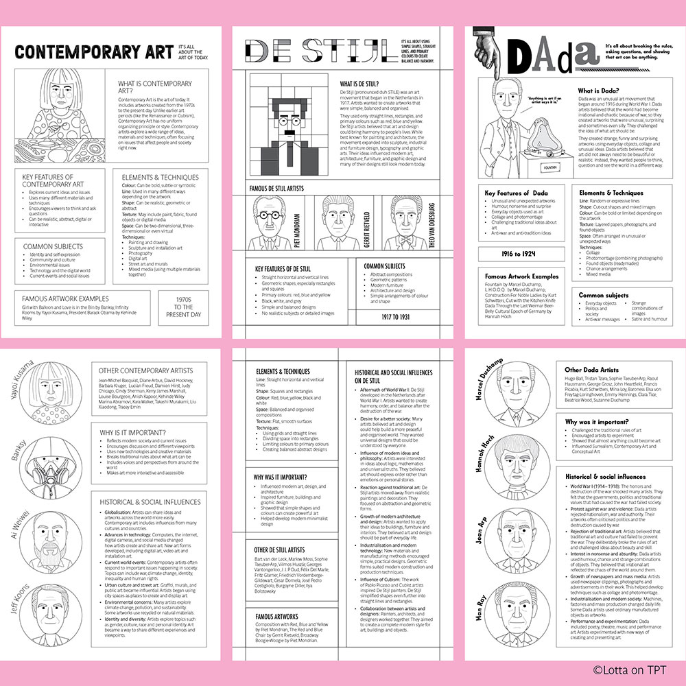 Art movement fact sheets