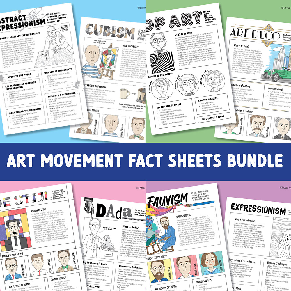 Art movement fact sheet bundle (all 20)